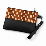 Black Toiletry Pouch Fawn – Large Spots print – back view – ECADRA