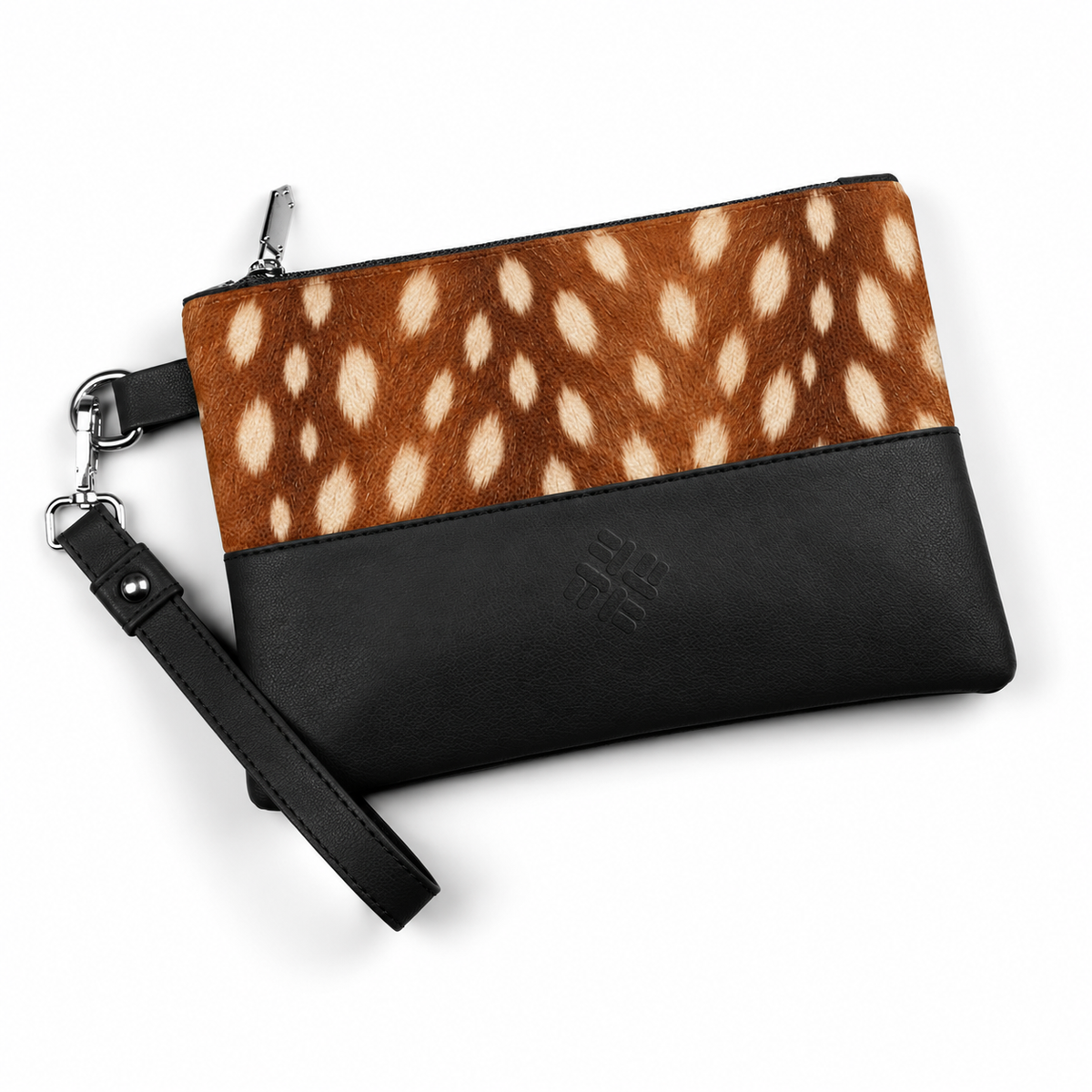 Black Toiletry Pouch Fawn – Large Spots print – ECADRA