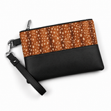 Black Toiletry Pouch Fawn – Small Spots print – back view – ECADRA