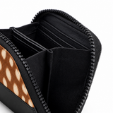 Black ZipPop Wallet Fawn – Large Spots print – open view – ECADRA