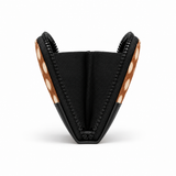 Black ZipPop Wallet Fawn – Large Spots print – side view – ECADRA