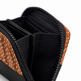 Black ZipPop Wallet Fawn – Small Spots print – open view – ECADRA