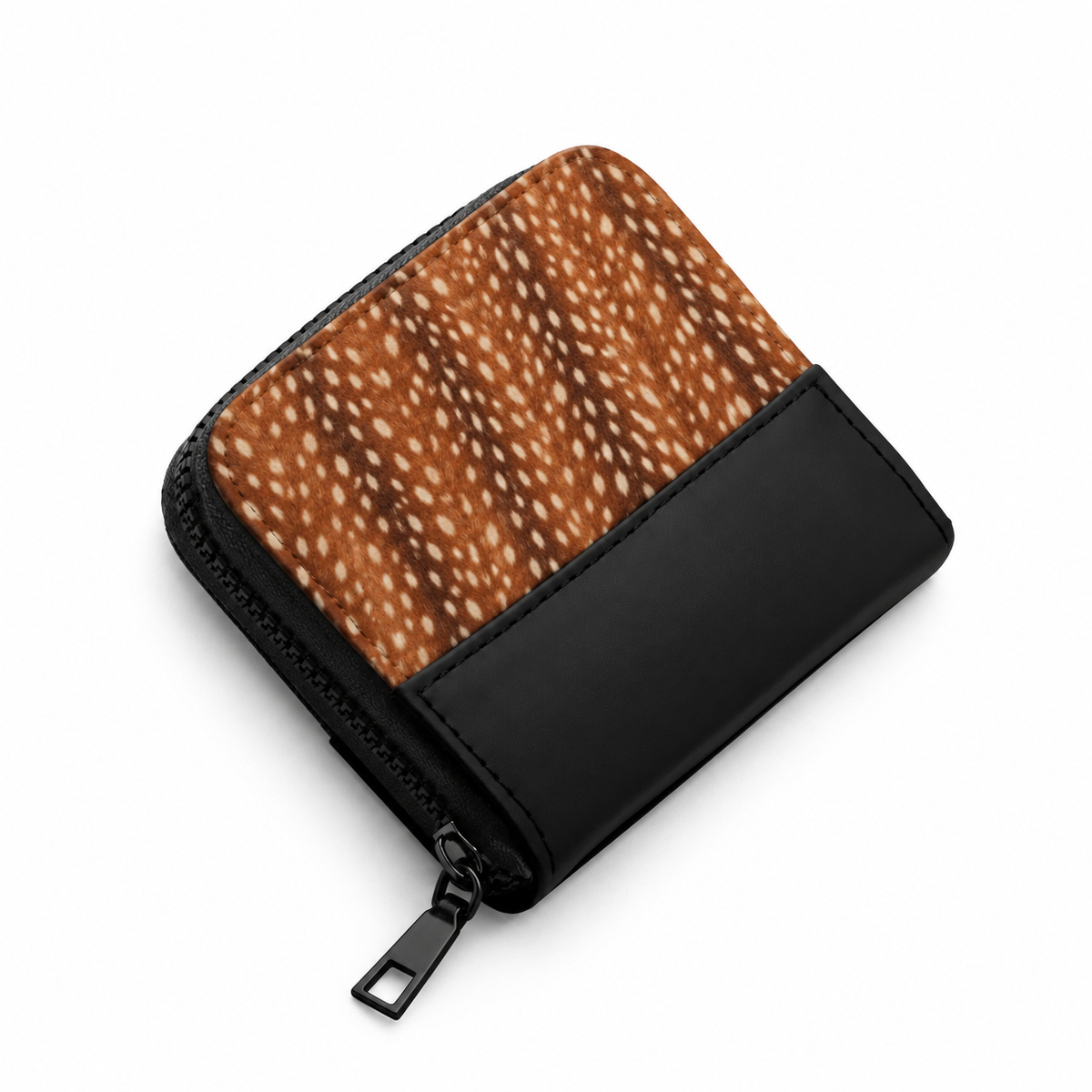 Black ZipPop Wallet Fawn – Small Spots print – ECADRA