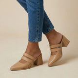 Beige Double Strap Mules – Step Into Your Power - 2