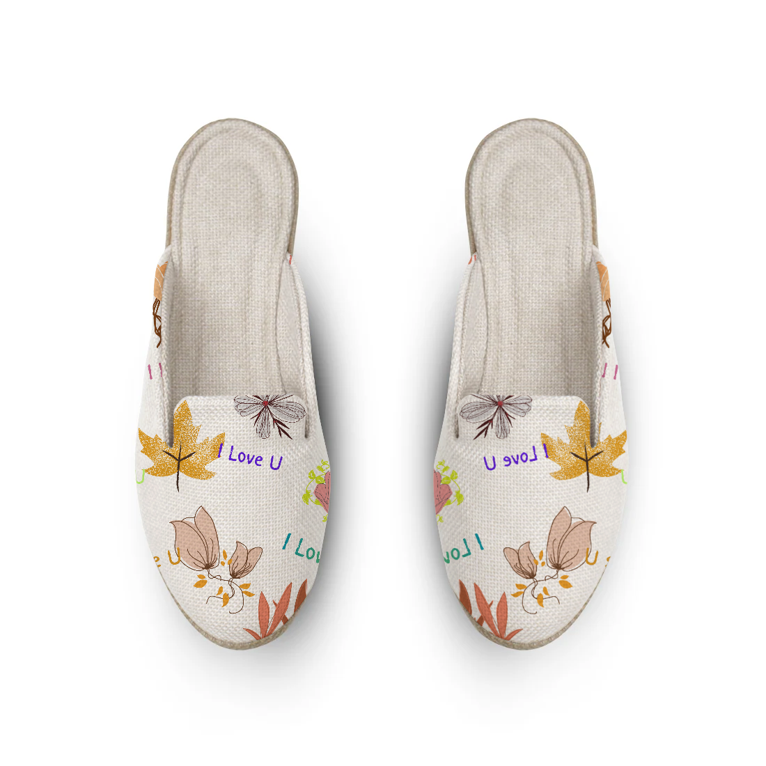 Flowers design printed on a footwear — ECADRA