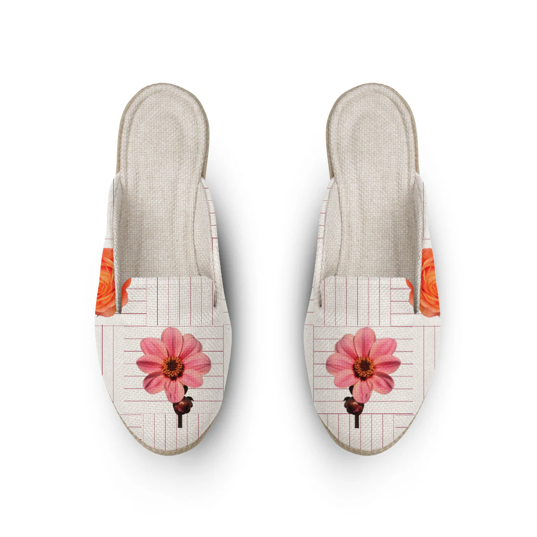 Flowry design printed on a footwear — ECADRA