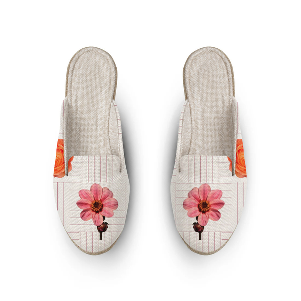 Flowry Voyage Mules – ميول حريمي بتصميم فني – ECADRA
