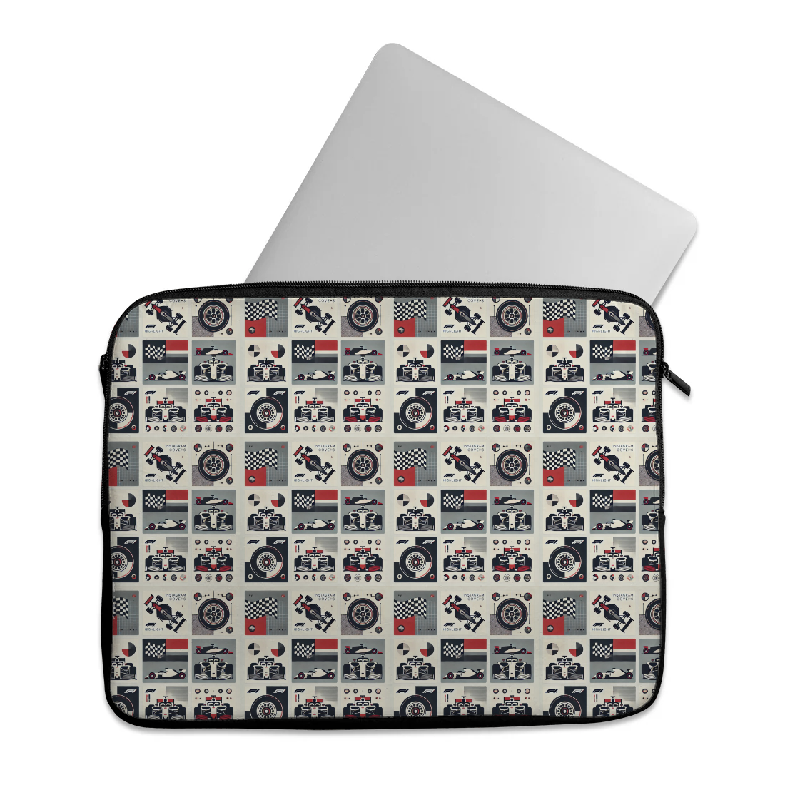 Frost Waves f1 design printed on a laptop sleeves — ECADRA