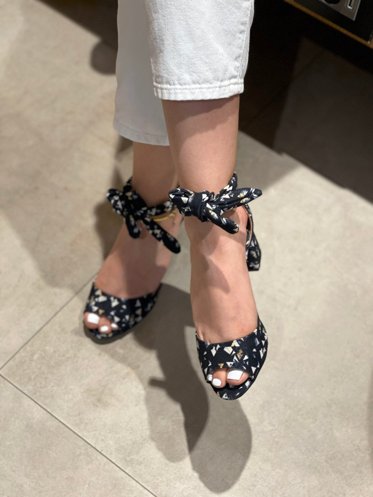 Geometric Glamour Chunky Heeled
