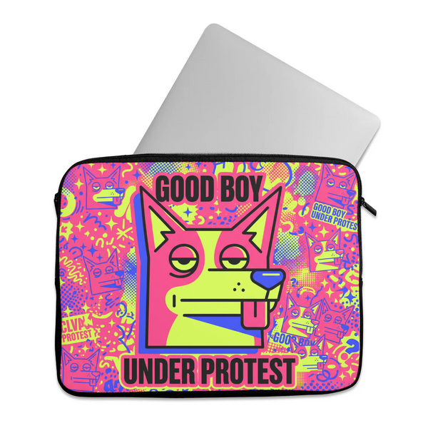 Good Boy design printed on a laptop sleeves — ECADRA