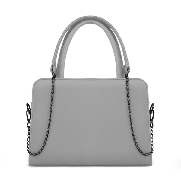 Grey Chic Chain Accent Handbag - CANVAEGYPT