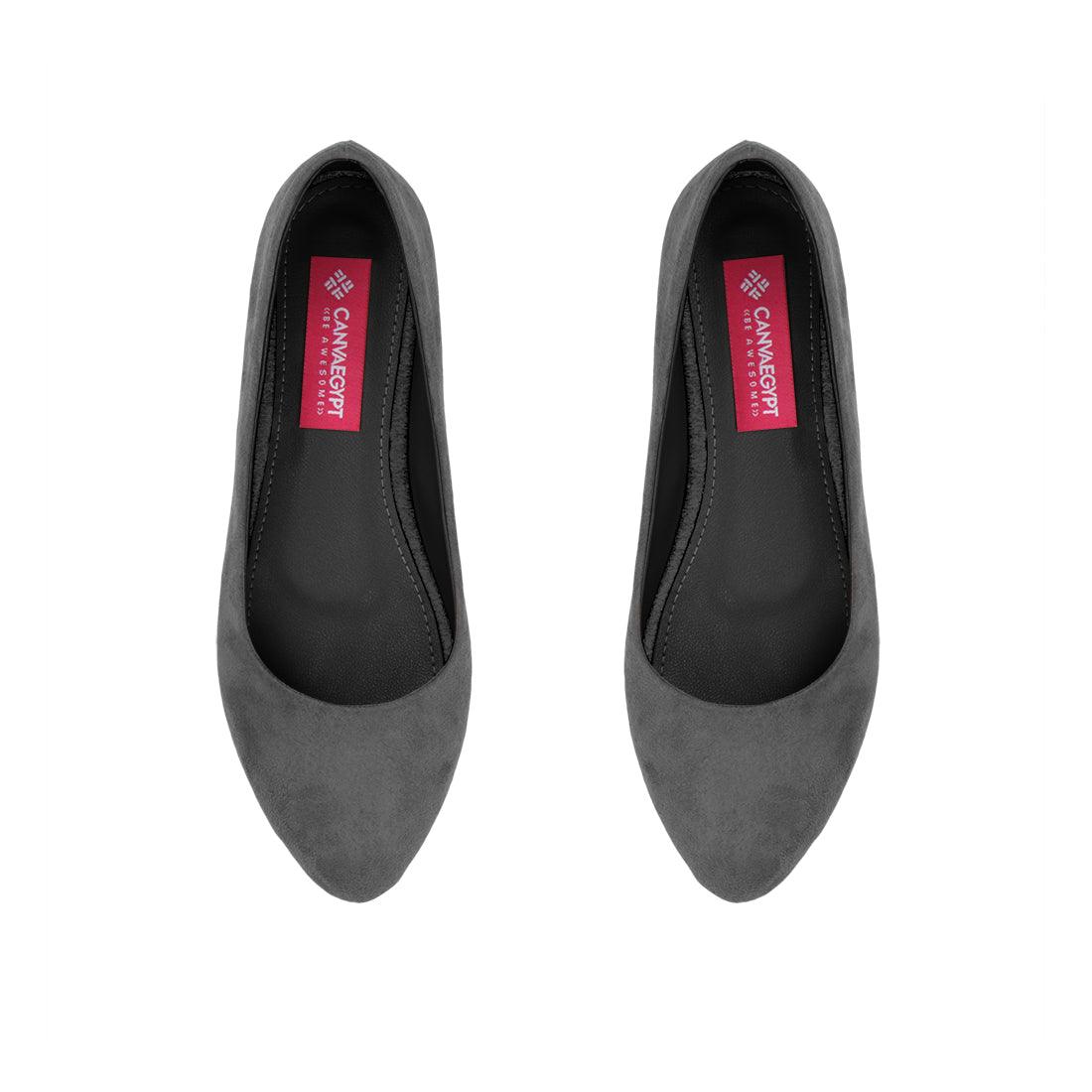 Grey Solid Round Toe