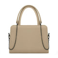 Beige Chic Chain Accent Handbag