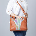 Havana Ladies Leather Handbag Feathers