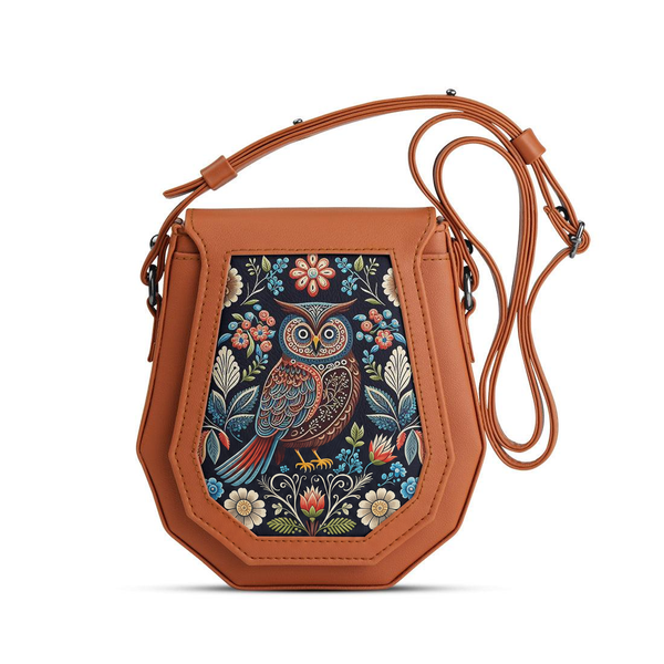 Havana Polygon Crossbags Night Owl – شنطة كروس صغيرة مرسوم عليها بومة – ECADRA
