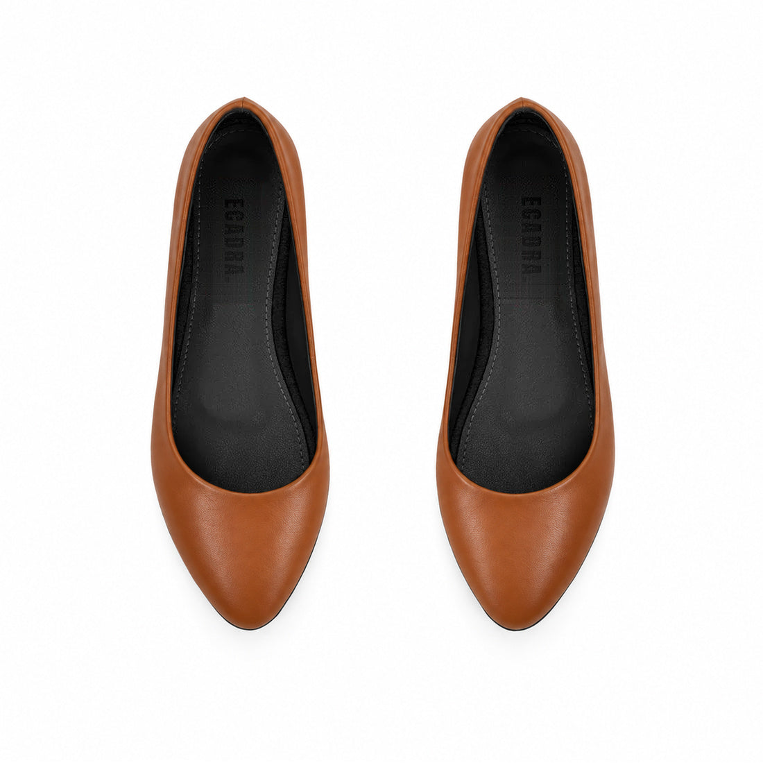 Havana Solid Round Toe – كوتشي فلات حريمي جلد هافانا – ECADRA
