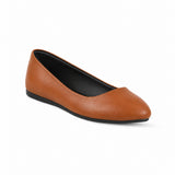 Havana Solid Round Toe – كوتشي فلات حريمي جلد هافانا، مايلة – ECADRA