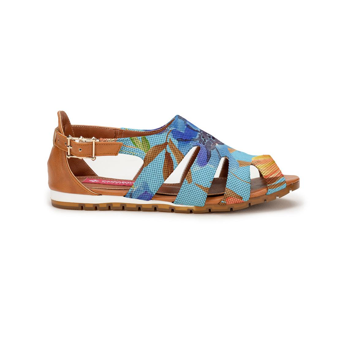 Havana Spider Toe Sandal Blue Floral