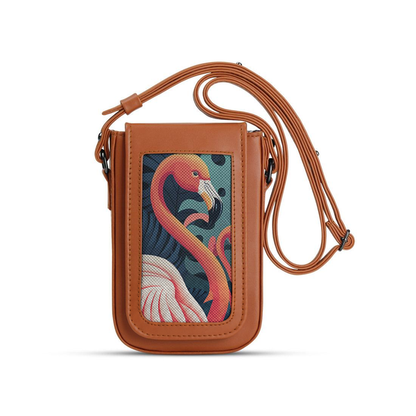 Havana Tagged Crossbag Flamingo – شنطة كروس للموبايل مرسوم عليها فلامنجو – ECADRA