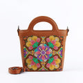 Havana Top Handle Handbag Flower Art