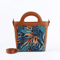 Havana Top Handle Handbag Leaves
