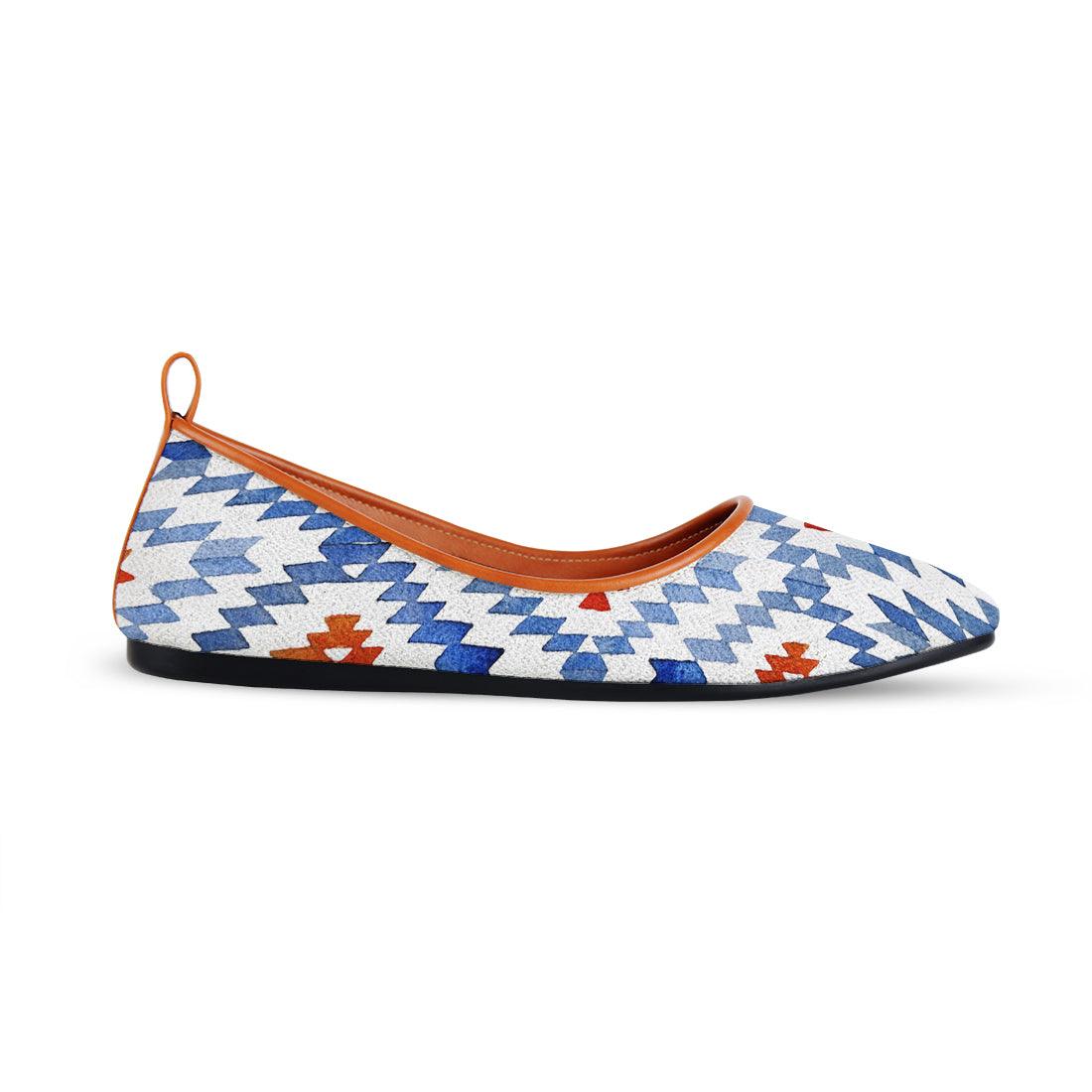 Havane Round Toe Shoe Blue rhombus - CANVAEGYPT