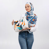 Hijab Scarf Blue circle - CANVAEGYPT