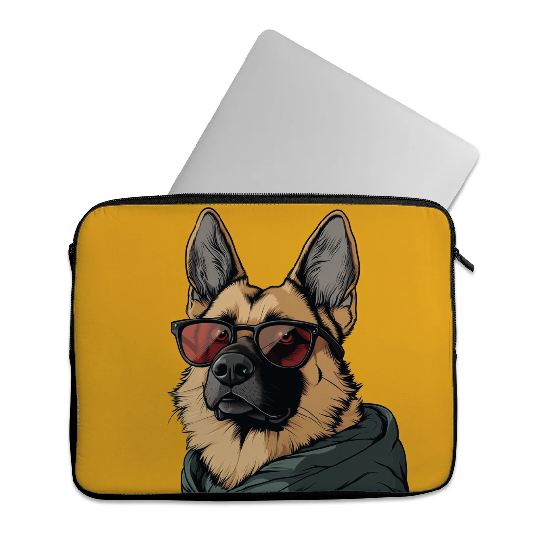 hoodie shepherd design printed on a laptop sleeves — ECADRA