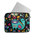 Laptop Sleeve Cat and Flowers