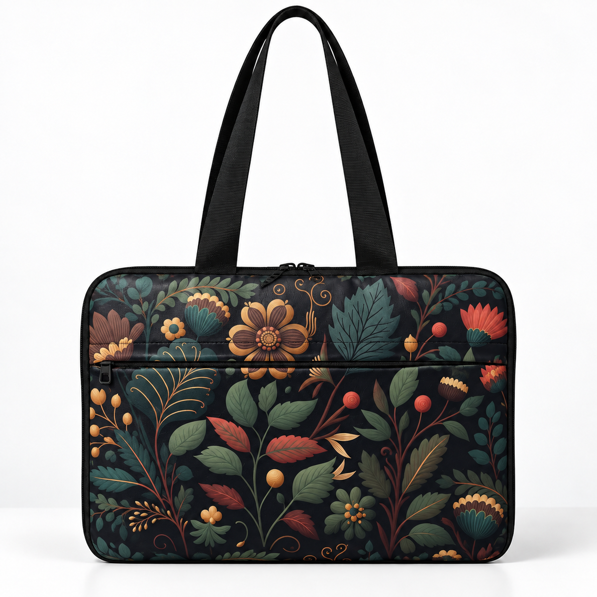 Deadline Laptote – After Hours – laptop tote bag for women, Night Botanica print – شنطة لابتوب حريمي كتف – ECADRA