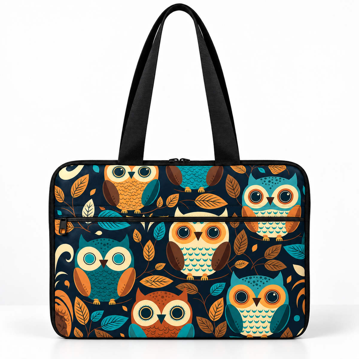 Deadline Laptote – Perch – laptop tote bag for women, Owl Night print – شنطة لابتوب حريمي كتف – ECADRA
