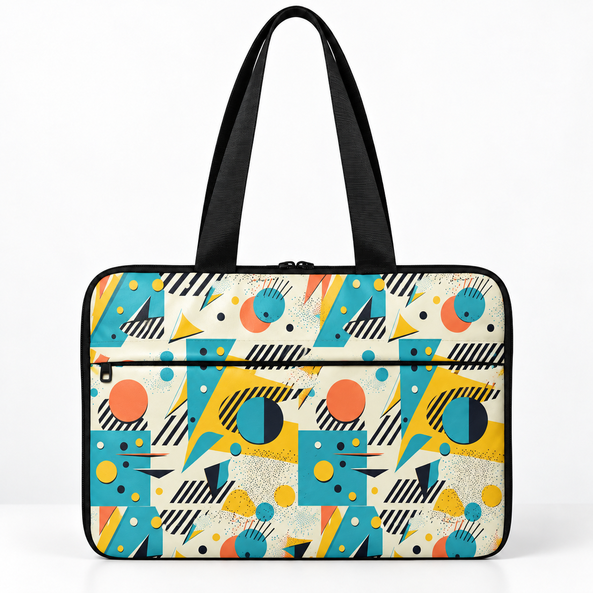 Deadline Laptote – Pop Quiz – laptop tote bag for women, Memphis Pop print – شنطة لابتوب حريمي كتف – ECADRA