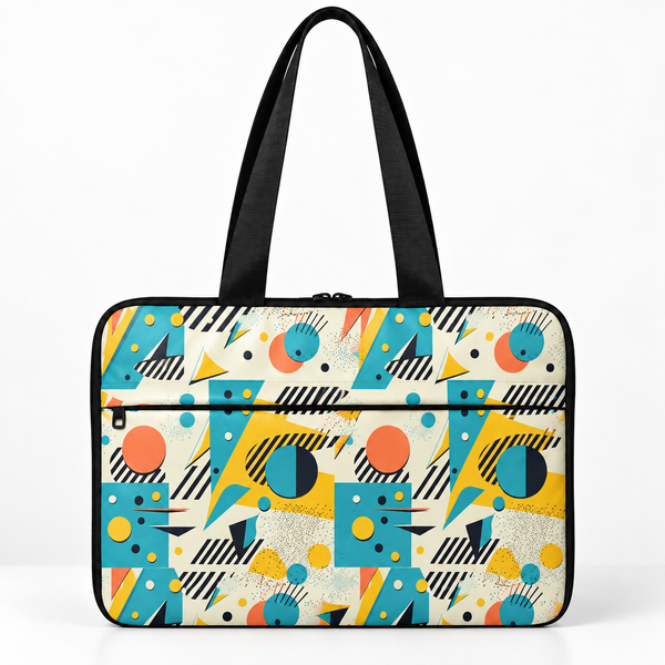 Deadline Laptote – Pop Quiz – laptop tote bag for women, Memphis Pop print – شنطة لابتوب حريمي كتف – ECADRA