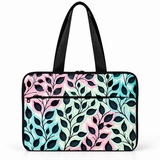 Deadline Laptote – Ivy – laptop tote bag for women, Mint Vines print – شنطة لابتوب حريمي كتف – ECADRA