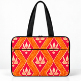 Deadline Laptote – Braids – laptop tote bag for women, Lotus Ikat print – شنطة لابتوب حريمي كتف – ECADRA
