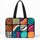 Deadline Laptote – Swatches – laptop tote bag for women, Mid-Century Tiles print – شنطة لابتوب حريمي كتف – ECADRA