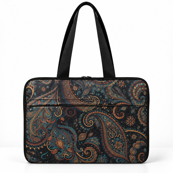 Deadline Laptote – Dark Agy – laptop tote bag for women, Dark Agy print – شنطة لابتوب حريمي كتف – ECADRA