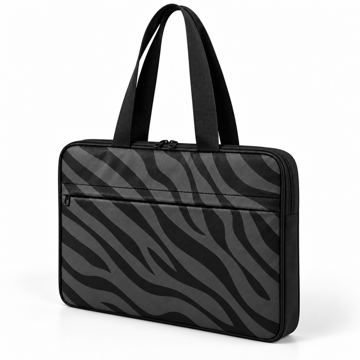Deadline Laptote – Grey Zebra – three-quarter view – ECADRA
