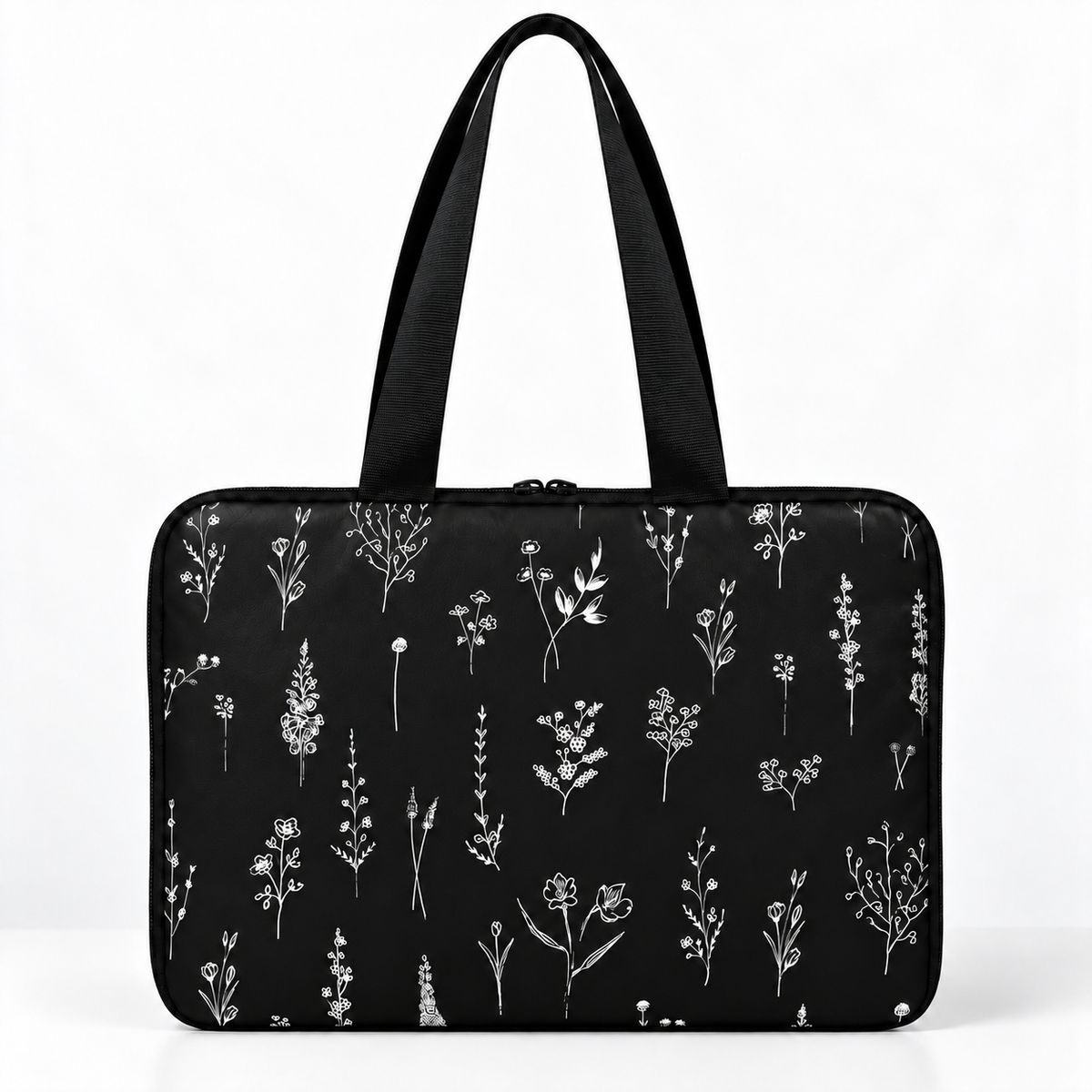 Deadline Laptote – Black Wildflowers – back view – ECADRA