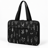 Deadline Laptote – Black Wildflowers – three-quarter view – ECADRA