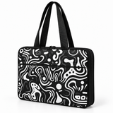 Deadline Laptote – Black & White Abstract – three-quarter view – ECADRA