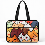 Deadline Laptote – Cute Cats – laptop tote bag for women, Cute Cats print – شنطة لابتوب حريمي كتف – ECADRA