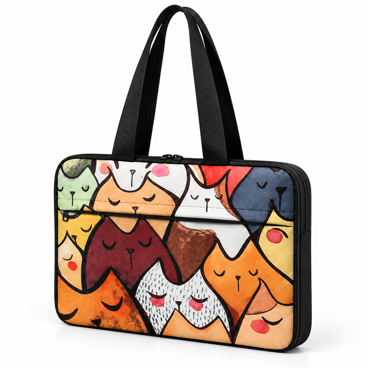 Deadline Laptote – Cute Cats – three-quarter view – ECADRA