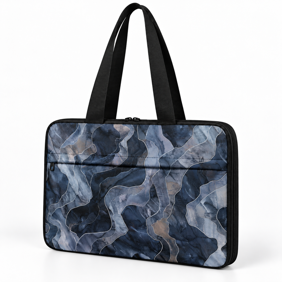 Deadline Laptote – Dark Watercolor – three-quarter view – ECADRA