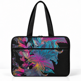 Deadline Laptote – Floral Blue – laptop tote bag for women, Floral Blue print – شنطة لابتوب حريمي كتف – ECADRA