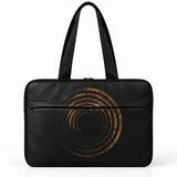 Deadline Laptote – Golden Circled – laptop tote bag for women, Golden Circled print – شنطة لابتوب حريمي كتف – ECADRA