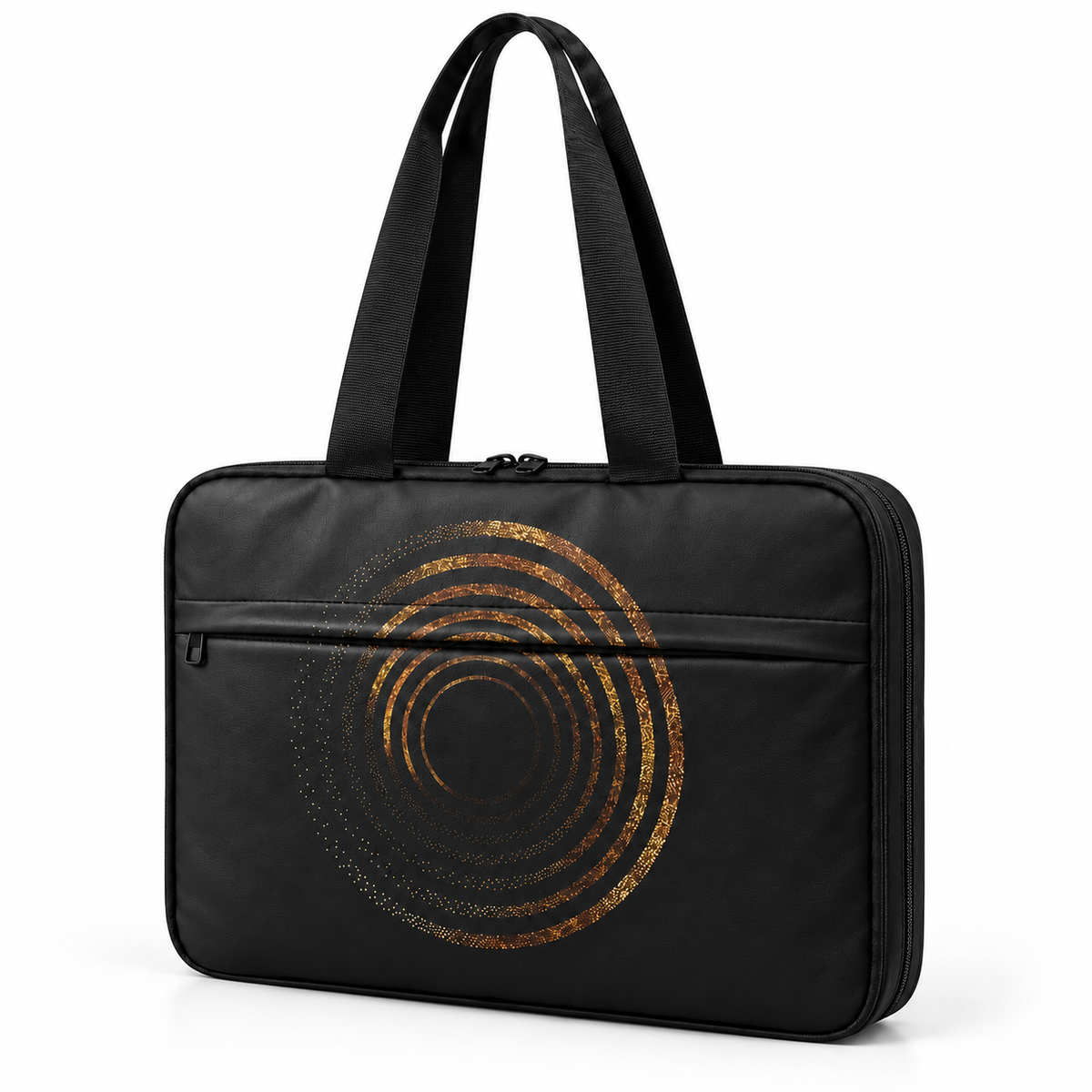 Deadline Laptote – Golden Circled – three-quarter view – ECADRA