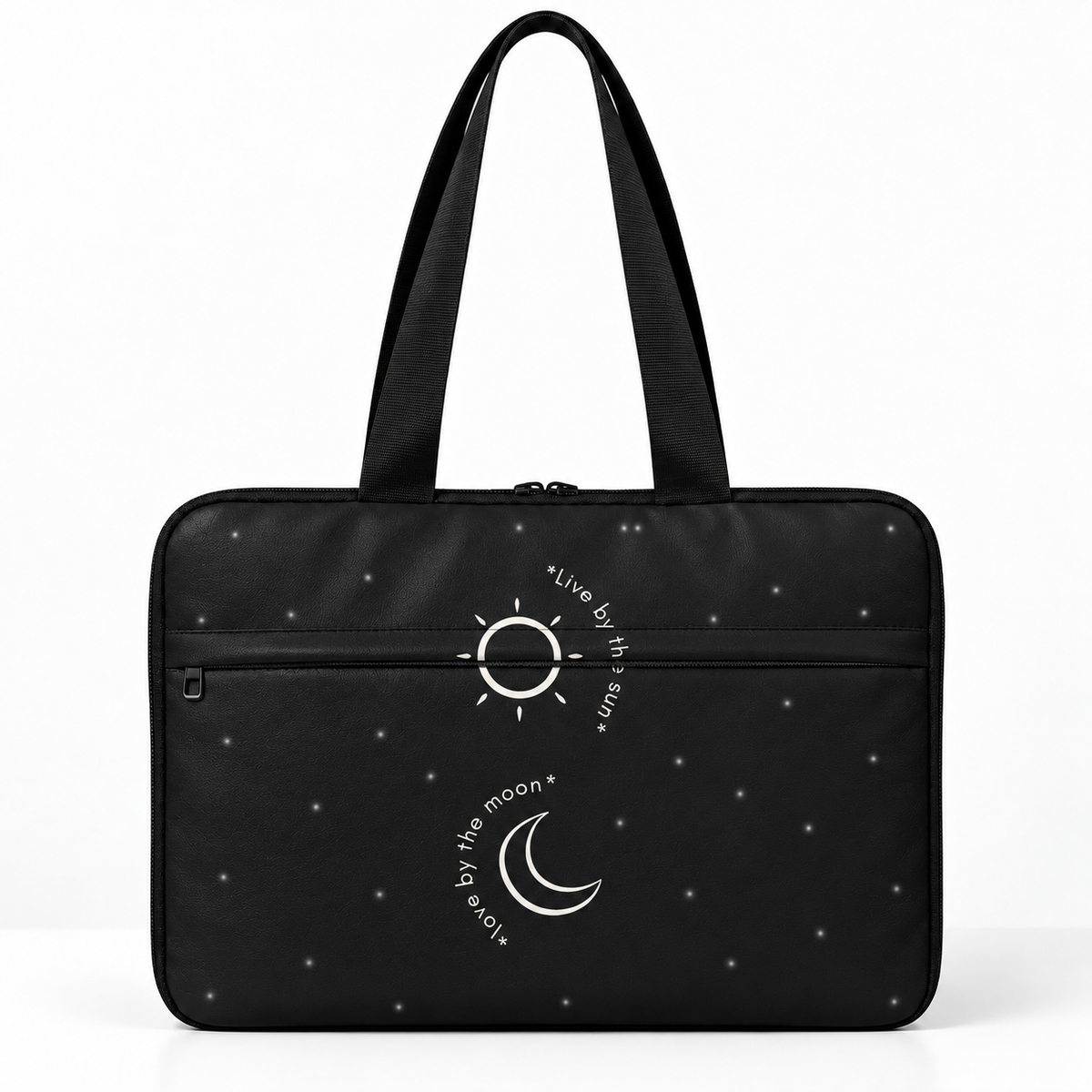 Deadline Laptote – Live Simple – laptop tote bag for women, Live Simple print – شنطة لابتوب حريمي كتف – ECADRA