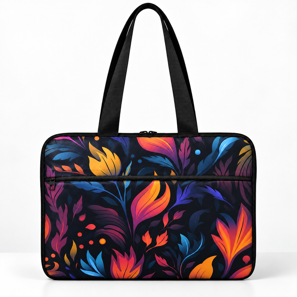 Deadline Laptote – Nocturnal Blooms – laptop tote bag for women, Nocturnal Blooms print – شنطة لابتوب حريمي كتف – ECADRA