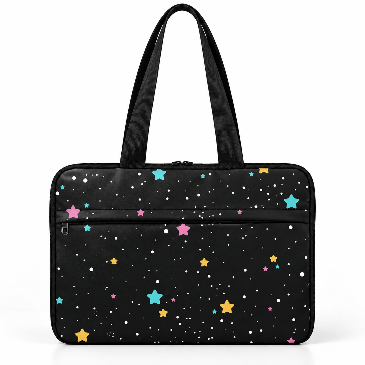 Deadline Laptote – Outer Space Stars – laptop tote bag for women, Outer Space Stars print – شنطة لابتوب حريمي كتف – ECADRA